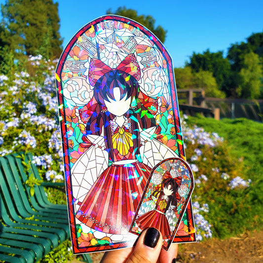 Reimu Hakurei Stained Glass Vinyl Sticker