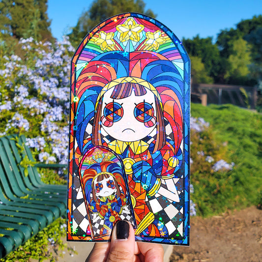 Pomni Stained Glass Vinyl Sticker