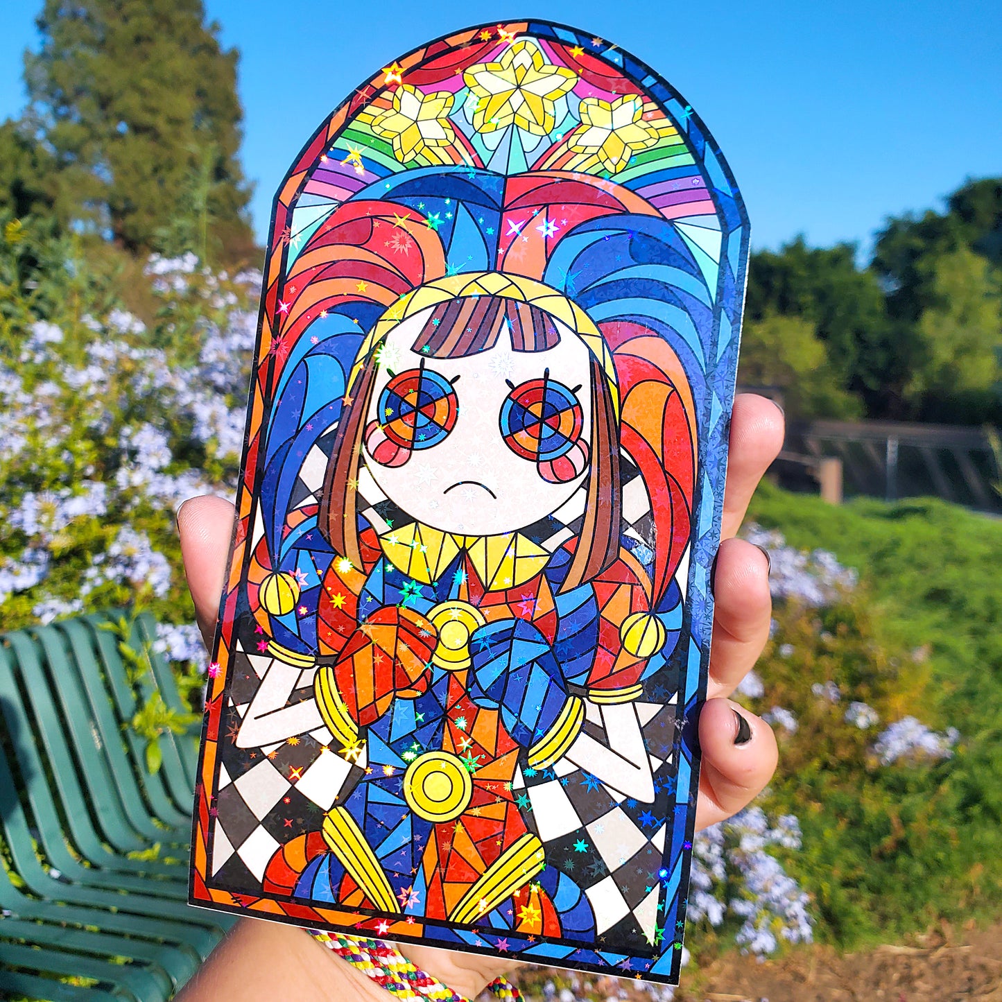 Pomni Stained Glass Vinyl Sticker