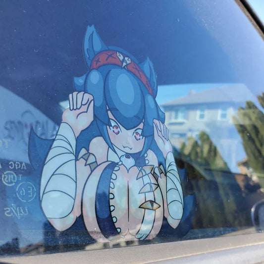 Nargacuga Girl Paizuri - Reverse Vinyl Sticker